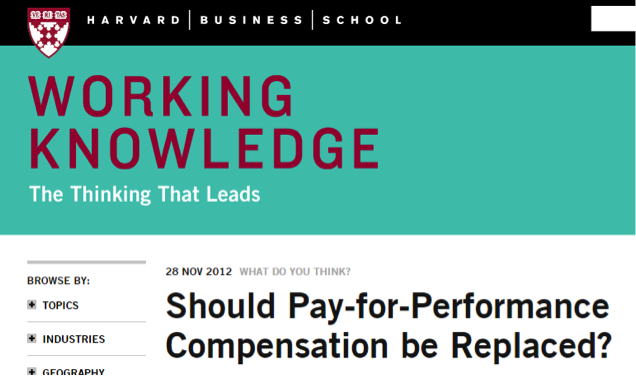 Screen capture of the Harvard Business Working Knowledge Article