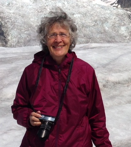 Penny Colman by a glacier