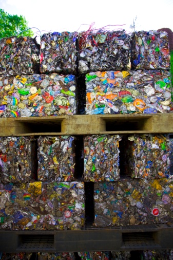 garbage in a landfill