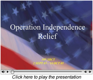 screen shot of 56 Brigade Katrina Presentation