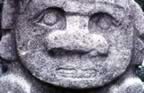Carved stone head, Colombia (136kb)