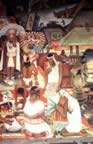 Mural depicting Aztec life (69kb)